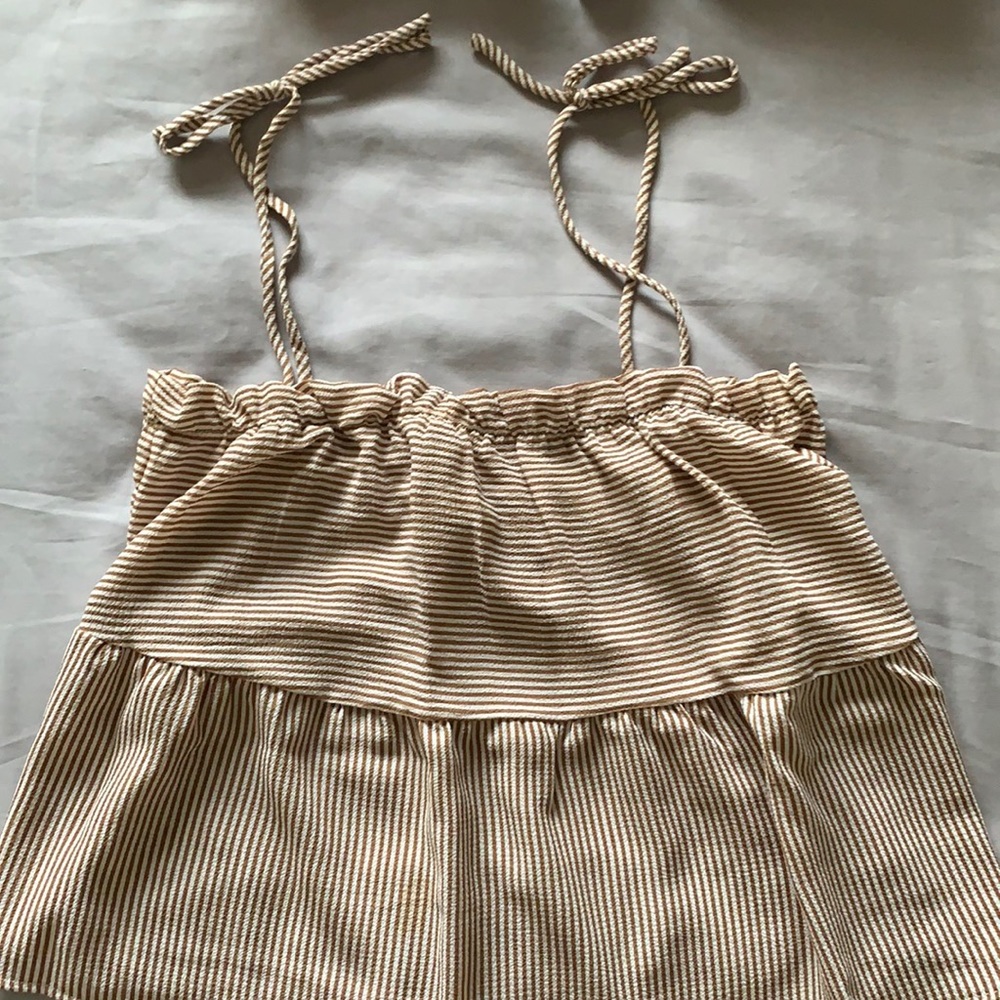 Tie-Strap Pinstripe Top